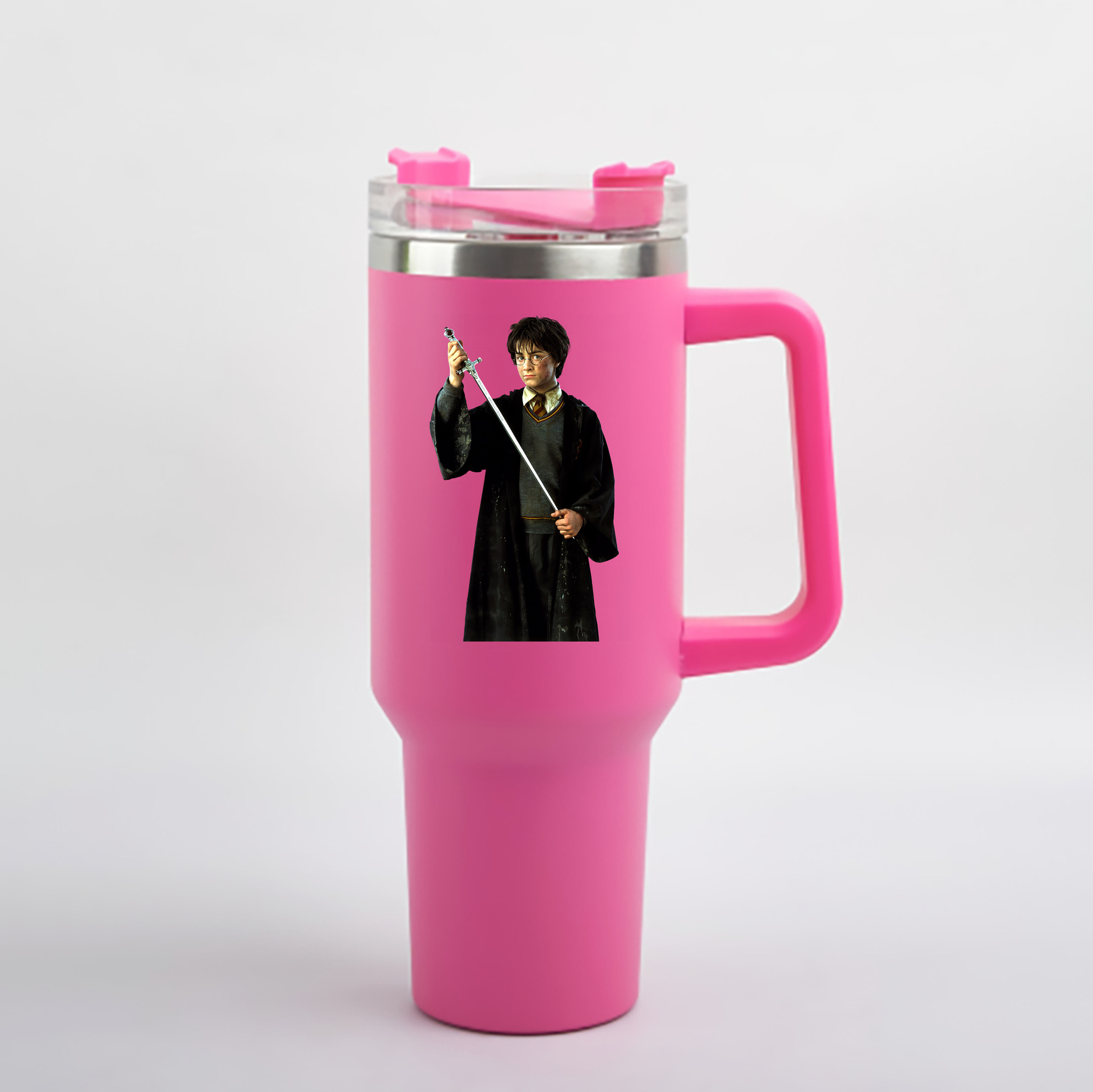 （画像用） Harry Potter ハリー・ポッターシリーズ 1200mL車用タンブラー - クリスタルステッカー（プラスチックストロー付き）